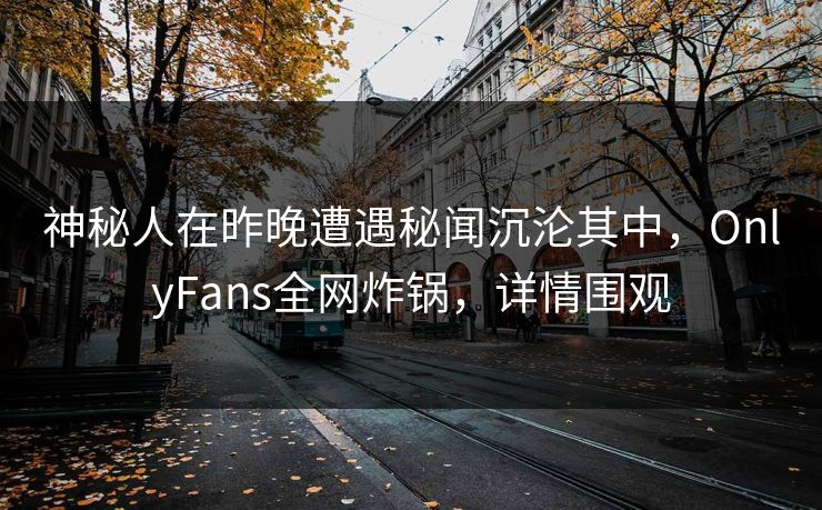 神秘人在昨晚遭遇秘闻沉沦其中，OnlyFans全网炸锅，详情围观